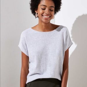 Loft Striped Knot Back Sweater